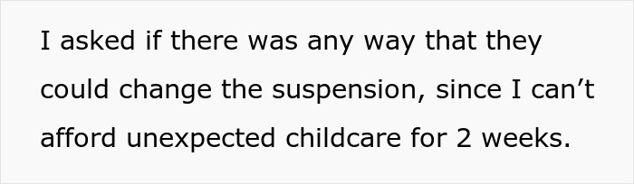Parent asking school about changing daughter’s suspension due to fear of snakes and childcare challenges. Parent asking school about changing daughter’s suspension due to fear of snakes and childcare challenges.