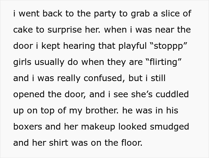Text screenshot describes a man discovering his girlfriend with his brother, causing him to wonder if he went from Dad to Uncle. Text screenshot describes a man discovering his girlfriend with his brother, causing him to wonder if he went from Dad to Uncle.