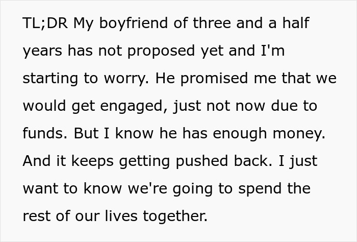 Guy Says "No Degree, No Ring," Annoyed GF Just Wants The Promise That Their Relationship Is Solid
