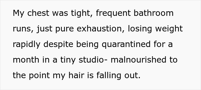 Text describing severe exhaustion, weight loss, and malnourishment linked to bringing home a senior cat with tapeworms.