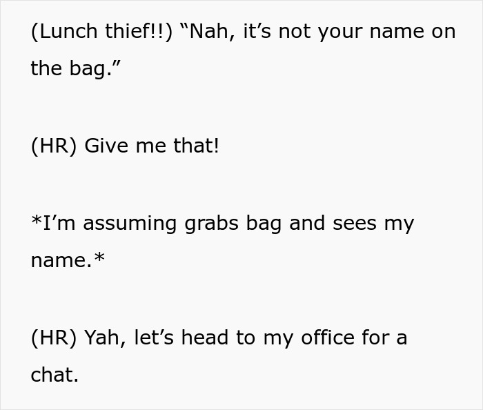 HR Refuses To Get Involved With Lunch Thief Issue Until Man Cleverly Uses HR Person's Food As Bait