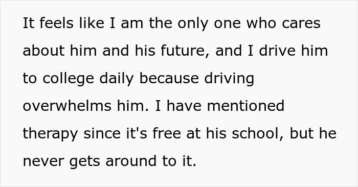 Brother with autism driven daily to college by caring sibling, feeling unappreciated after years of support and patience. Brother with autism driven daily to college by caring sibling, feeling unappreciated after years of support and patience.