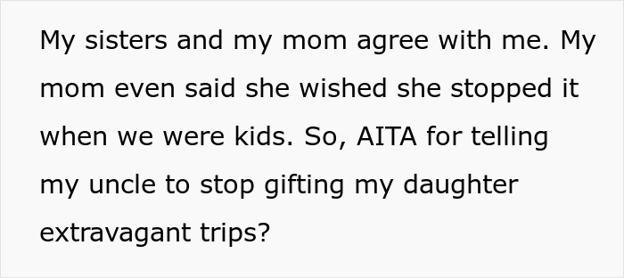 “I Remember How Disappointing It Was”: Woman Confronts Uncle For Gifting Kids “Pictures” Of Trips Instead Of Reality