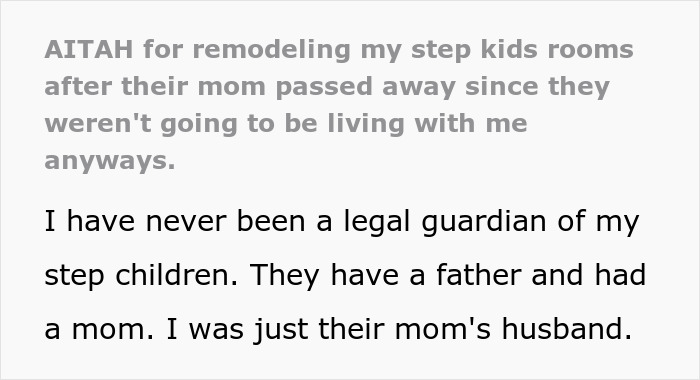 Widower Repaints Stepchildren’s Rooms After They Move Out, Family Accuses Him Of “Erasing” Them Widower Repaints Stepchildren’s Rooms After They Move Out, Family Accuses Him Of “Erasing” Them