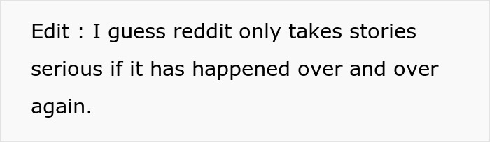 Text box stating Reddit takes stories seriously if repeated, relating to a woman finding her husband's secret wife.
