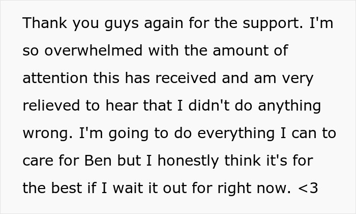 A Reddit post about a sister letting her scared brother sleep in her bed, thanking people for support and mom's reaction.