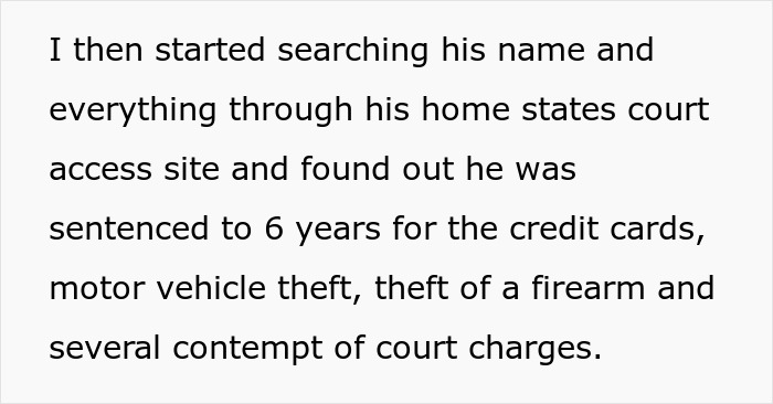 Court records revealing criminal sentenced to 6 years for theft, firearm crimes, and contempt, exposed by ex-girlfriend.
