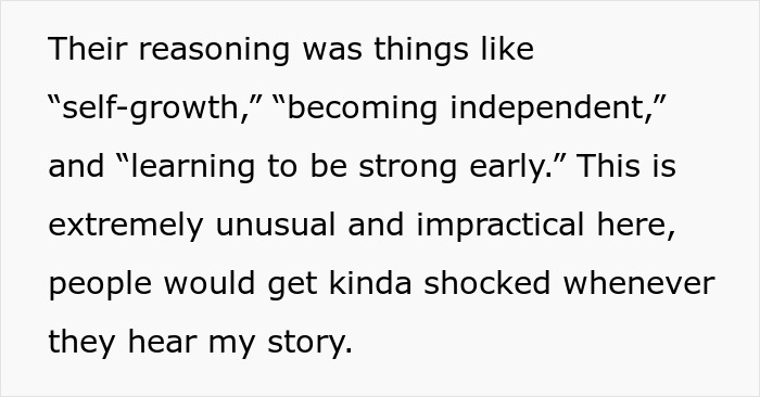 Text discussing self-growth, independence, and the shock when a son won&rsquo;t support his parents later in life.