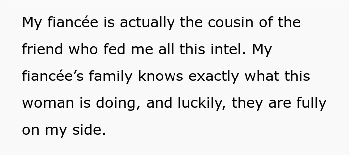 Text post: Fiance's family sides with the man against his toxic bestie who ruined his love life.