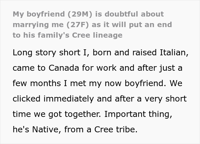 Italian Woman&rsquo;s Engagement Falls Into Doubt After Native Fianc&eacute;&rsquo;s Family Rejects Her For Her Blood