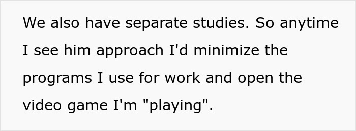 Text reads, I'd minimize work and open a video game when my husband approached. Woman fakes quitting job, decides to quit marriage.
