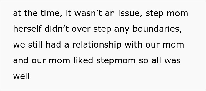 Text from a post discussing a teenager's feelings about a stepmom, with the main SEO keyword 'teen says'.