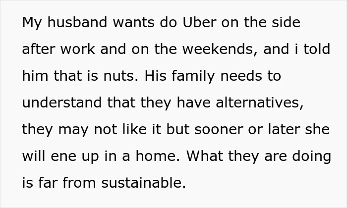 Woman Threatens Divorce If Husband Financially Contributes To His Mother's Care: "Told Him That Is Nuts"