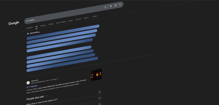 Google search results page showing a search for Google Easter Eggs and hidden tricks on a dark interface.