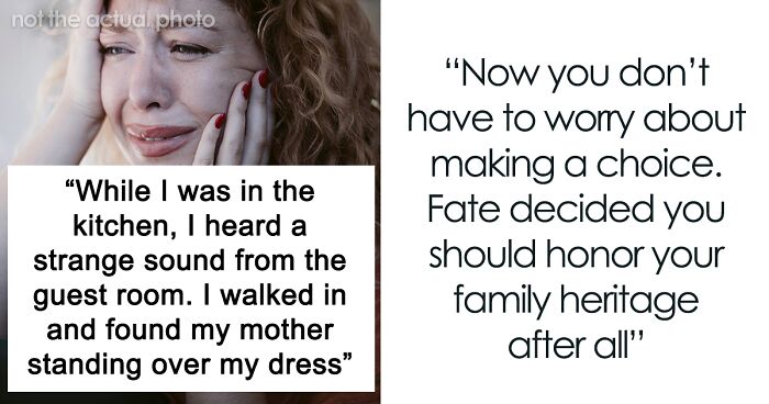 Mother Pours Wine Over Daughter’s Wedding Dress While Smiling, Says It’s Fate