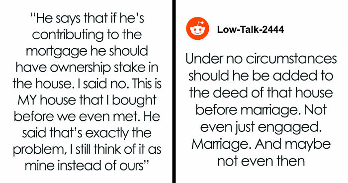 “He Called Me Controlling”: Entitled BF Wants GF To Add Him To Home Deed She Bought 5 Years Ago