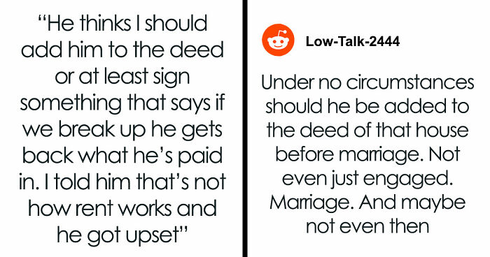 “He Called Me Controlling”: Entitled BF Wants GF To Add Him To Home Deed She Bought 5 Years Ago