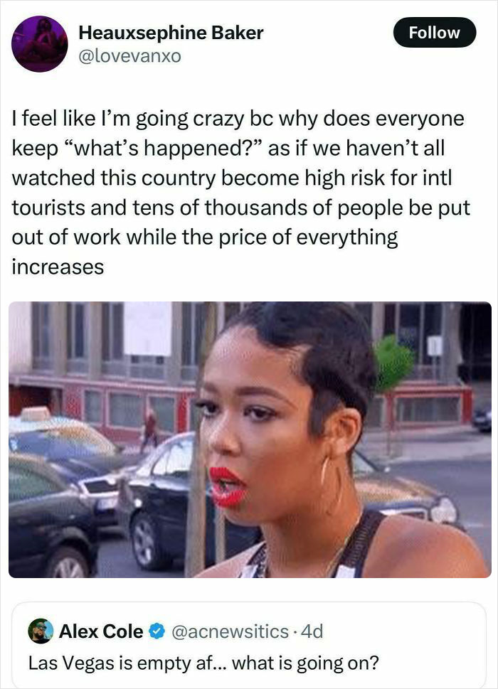 A Black woman with red lipstick and hoop earrings looks surprised, illustrating Important Tweets From Black Twitter.