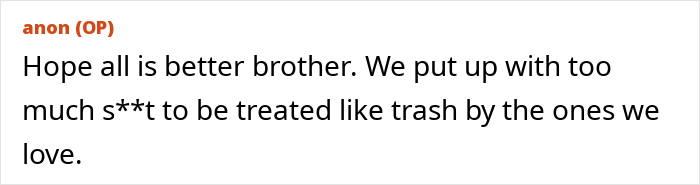 Comment text on a forum post expressing frustration and support about relationships involving an army wife and deployed husband.