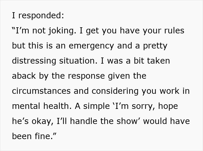 "Life Still Carries On": Mental Health Worker Refuses To Give Day Off To Man Putting Down Sick Pet