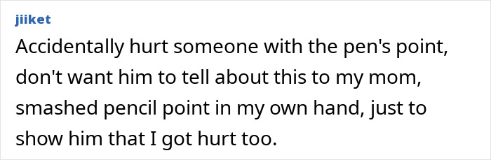 Text post describing a stupid injury story where someone hurt their own hand to prove they were tough.