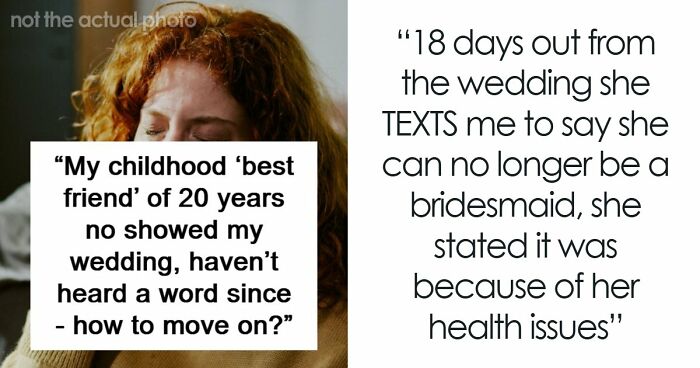 Best Friend Skips Wedding Because She’s “Not Feeling Well,” Breaks Bride’s Heart