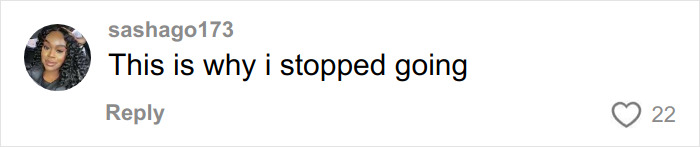 Comment from a young woman warning others about the dangers of going to nail salons after a hospital visit.