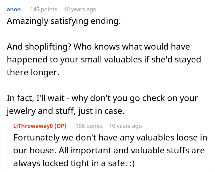 Reddit conversation discussing a man confronting a friend&rsquo;s girlfriend living in his house and police involvement.