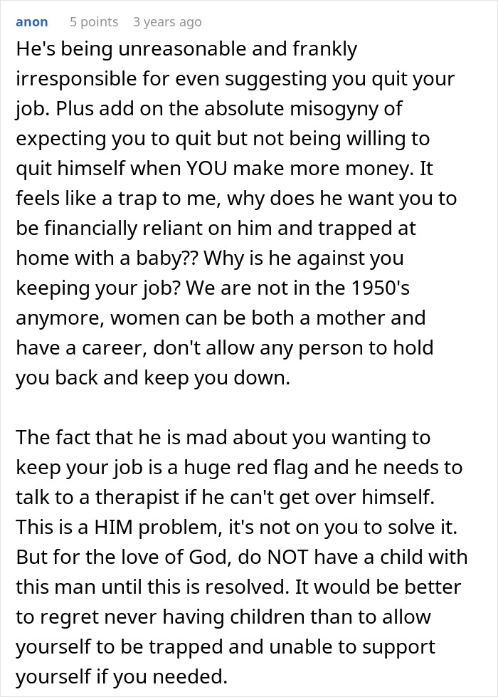 Man Calls Wife Selfish For Refusing To Become A SAHM While Cheating On Her The Entire Time