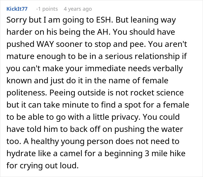 Woman Has A Bathroom Emergency On Hike, Boyfriend&rsquo;s Reaction To It Ends Their Relationship