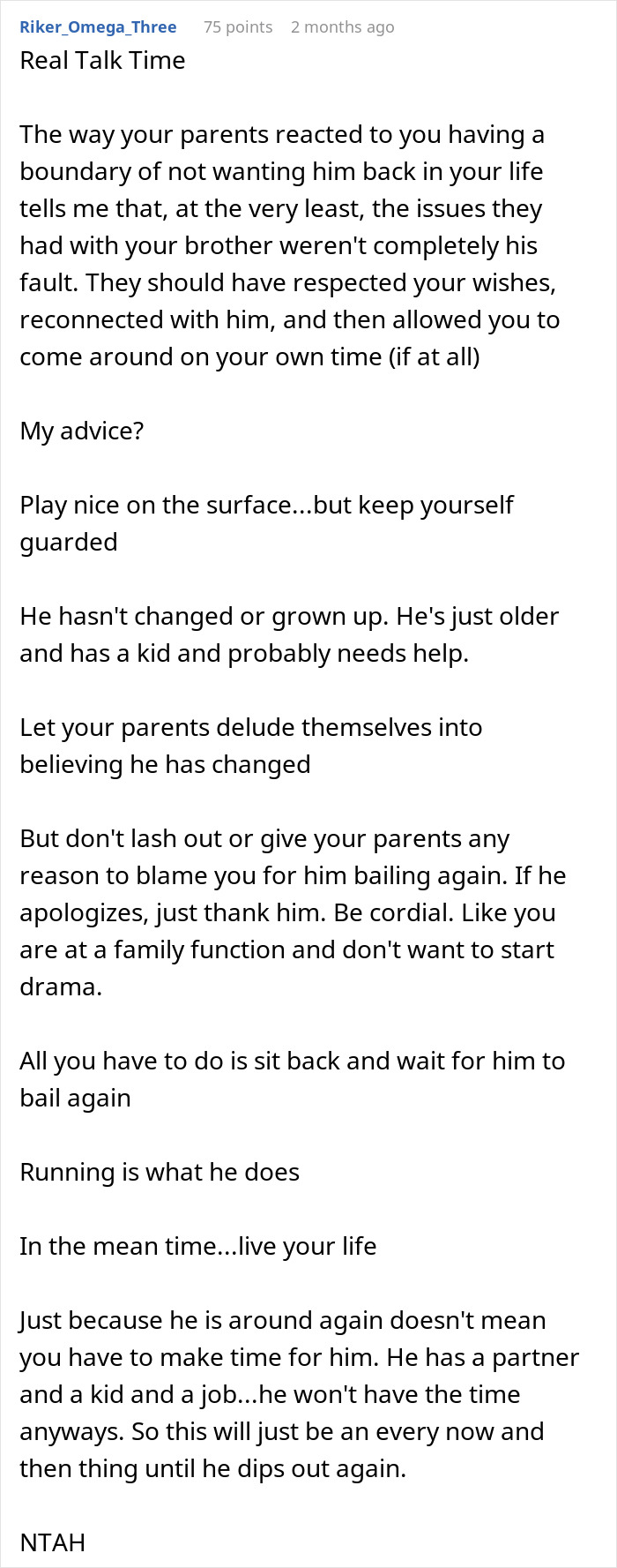 Man Refuses To Let His Estranged Brother Back Into His Life, Their Mom Tries To Force A Reunion