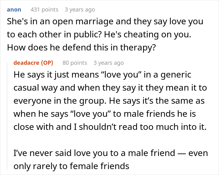 Screenshot of a conversation about a husband neglecting his pregnant wife after finding his chosen family.