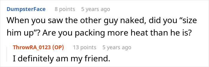 Screenshot of an online discussion about a guy moving out to save marriage and facing a bedroom twist surprise.