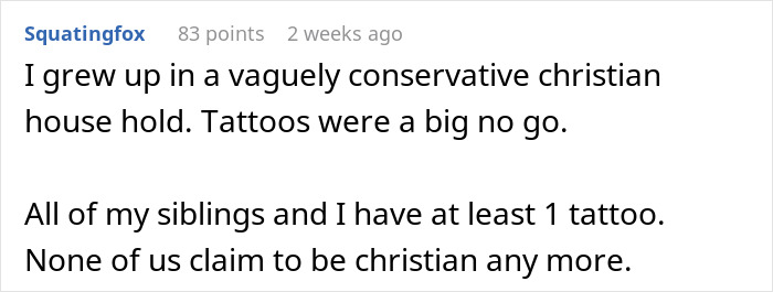 Parents Threaten 19YO Daughter For Wanting A Tattoo, Act Like She Announced A Crime Instead Of Ink