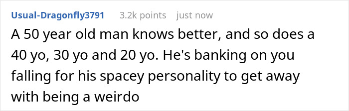 Screenshot of a Reddit comment where a user criticizes a rude man snatching things without asking and acting like a child.