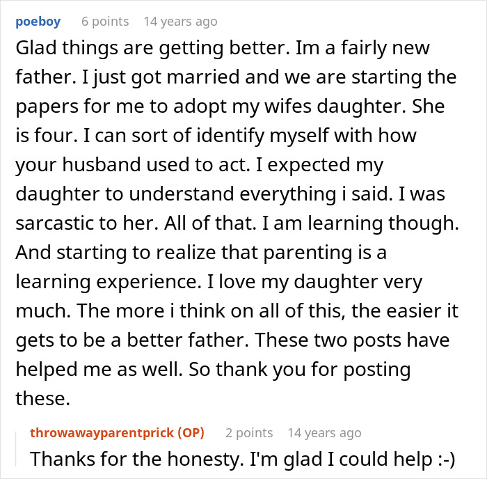 Comment discussion about a dad starting to learn parenting after seeing husband’s jerk behavior toward kids. Comment discussion about a dad starting to learn parenting after seeing husband’s jerk behavior toward kids.