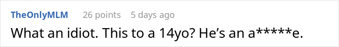 Screenshot of an online comment reacting to a teen confronting her dad after he forgot her birthday. Screenshot of an online comment reacting to a teen confronting her dad after he forgot her birthday.