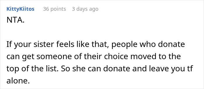 Screenshot of an online comment discussing a man refusing to donate a kidney to his 77-year-old dad to keep Frankenstein&rsquo;s Monster alive.