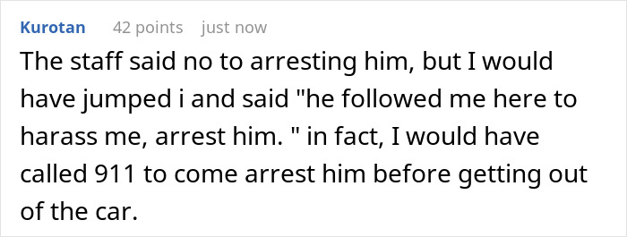 A reddit comment about a driver getting humiliated. The user suggests calling 911 on a driver who harasses them.