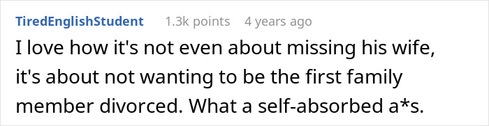 A comment from TiredEnglishStudent, 4 years ago, about a paternity test and a man losing his whole family.