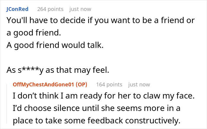Online discussion about friendship and choosing silence, reflecting themes of crazy cat lady and cat over men in K-Drama romance.