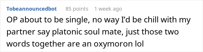 Commenter discussing relationship issues about boyfriend finding girlfriend&rsquo;s connection with male best friend problematic online.