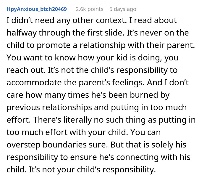 Alt text: Screenshot of a comment discussing a teen confronting dad after forgetting her birthday and its emotional impact. Alt text: Screenshot of a comment discussing a teen confronting dad after forgetting her birthday and its emotional impact.