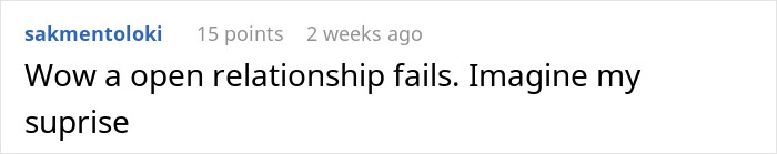 Comment on a social platform about open relationships failing, expressing surprise and personal reaction to the topic. Comment on a social platform about open relationships failing, expressing surprise and personal reaction to the topic.