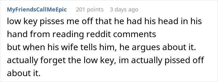 Reddit comment expressing frustration about a husband being awesome to his wife but a jerk to their kids. Reddit comment expressing frustration about a husband being awesome to his wife but a jerk to their kids.