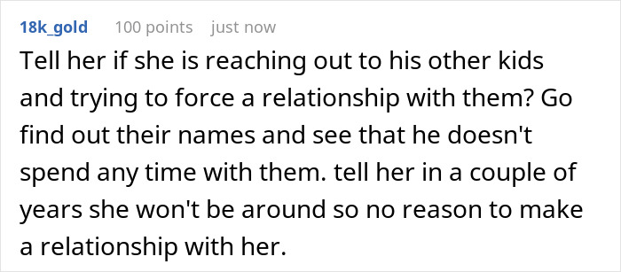 A reddit comment advising a user on how to handle their pregnant girlfriend's request for their teen to be a big bro.