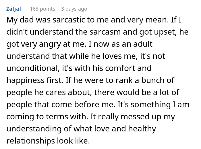 Comment about a dad being awesome to his spouse but harsh and unkind to their kids, highlighting family dynamics. Comment about a dad being awesome to his spouse but harsh and unkind to their kids, highlighting family dynamics.