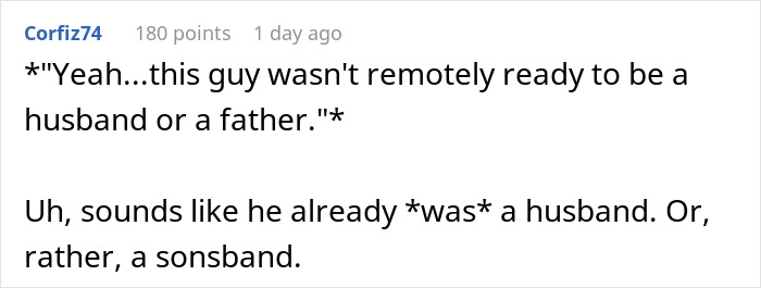 A comment section discussing a MIL picks a messy fight story, with a user saying a "husband or father" wasn't ready.