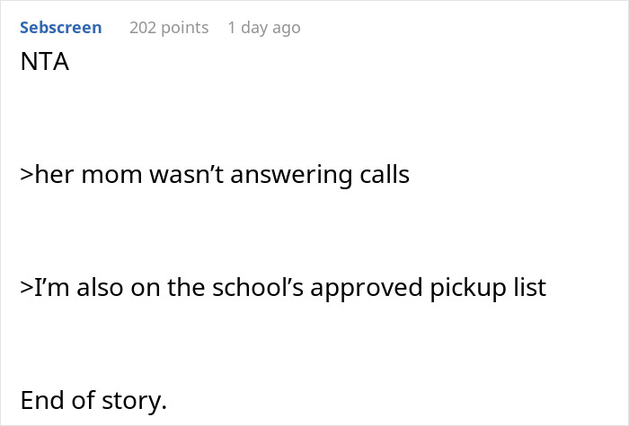 Reddit user text showing a cruel mom not answering calls, with a stepparent on the pickup list, highlighting the period issue.