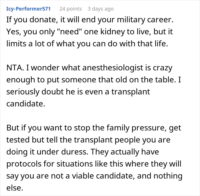 Man refuses to donate kidney to 77-year-old dad, raising ethical questions about keeping Frankenstein&rsquo;s monster alive.
